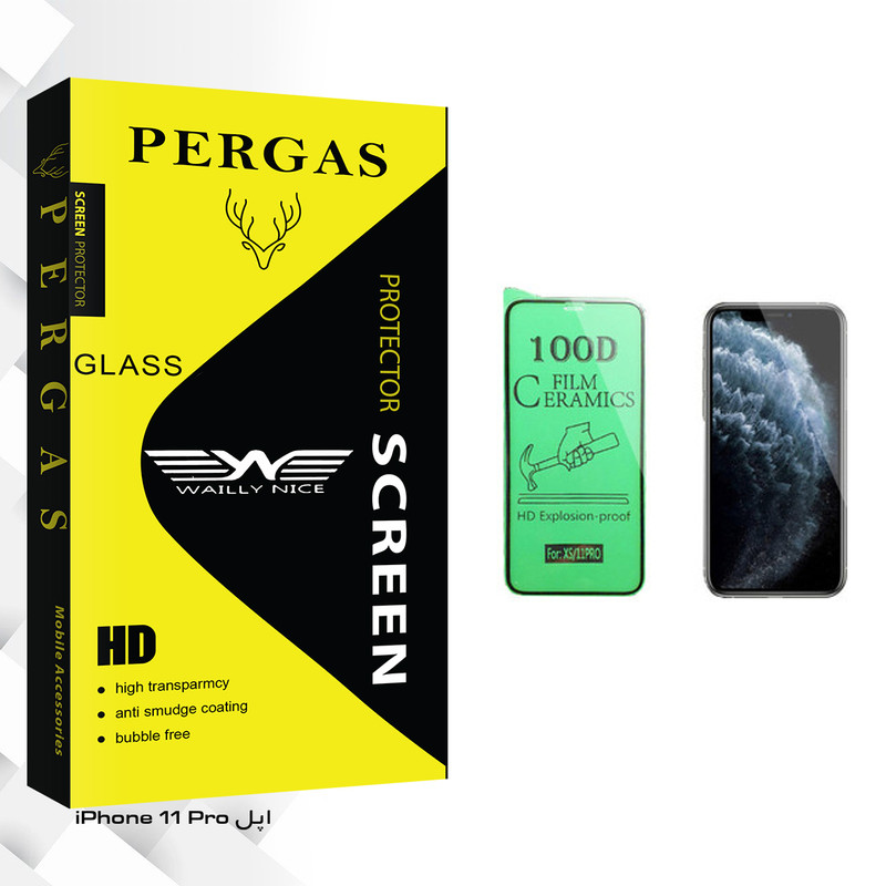 محافظ صفحه نمایش سرامیکی وایلی نایس مدل Pergas Glass مناسب برای گوشی موبایل اپل iPhone 11 Pro