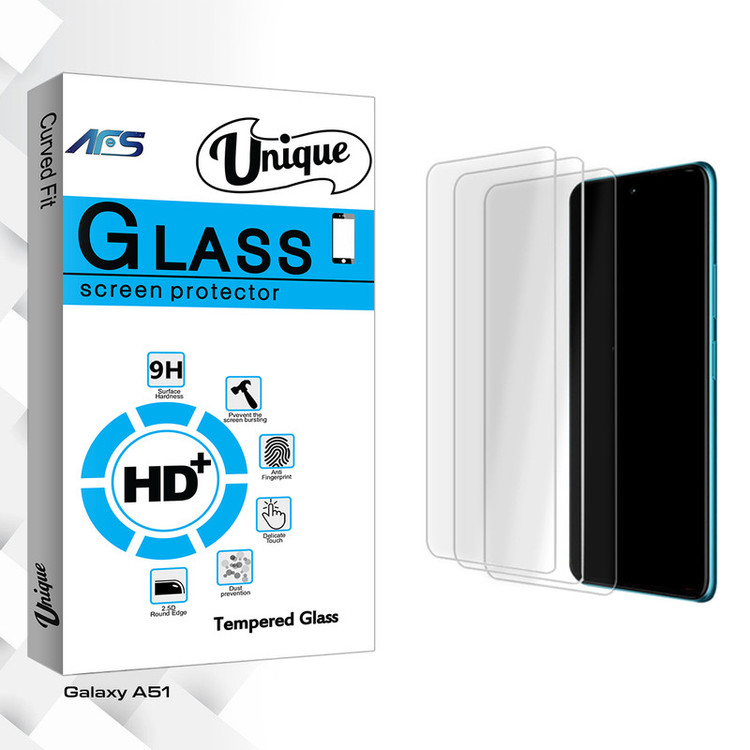 محافظ صفحه نمایش شیشه ای ای اف اس مدل Unique Glass MIX3 مناسب برای گوشی موبایل سامسونگ Galaxy A51 بسته سه عددی