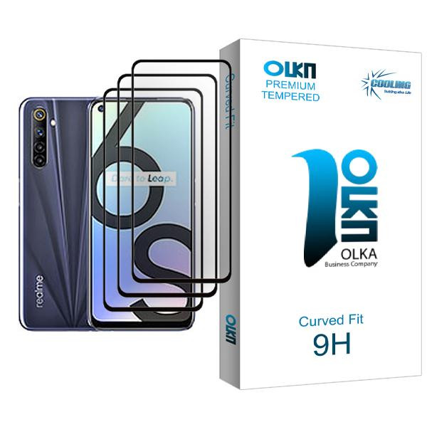 محافظ صفحه نمایش کولینگ مدل Olka Glass MIX003 مناسب برای گوشی موبایل ریلمی 6S بسته سه عددی