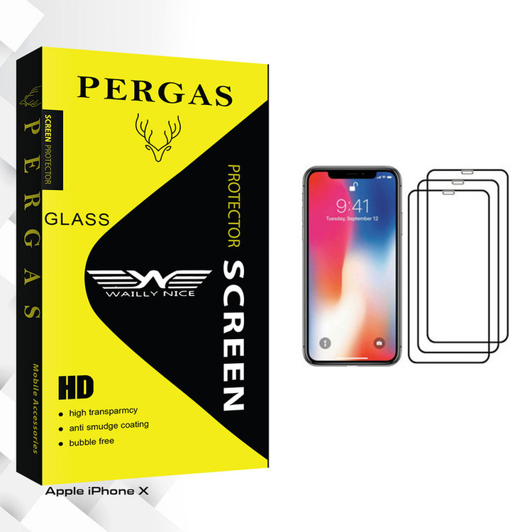 محافظ صفحه نمایش وایلی نایس مدل Pergas Glass مناسب برای گوشی موبایل اپل iPhone X بسته سه عددی