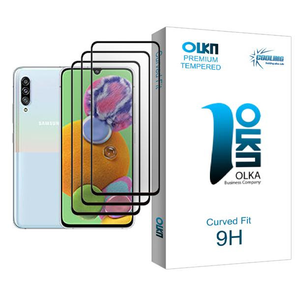 محافظ صفحه نمایش کولینگ مدل Olka Glass MIX003 مناسب برای گوشی موبایل سامسونگ Galaxy A90 5G بسته سه عددی