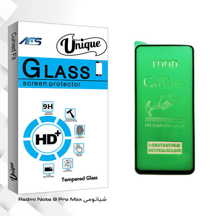 محافظ صفحه نمایش سرامیکی ای اف اس مدل Uni مناسب برای گوشی موبایل شیائومی Redmi Note 9 Pro Max