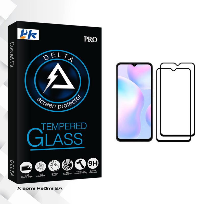 محافظ صفحه نمایش پی کی مدل Delta Glass مناسب برای گوشی موبایل شیائومی Redmi 9A بسته دو عددی