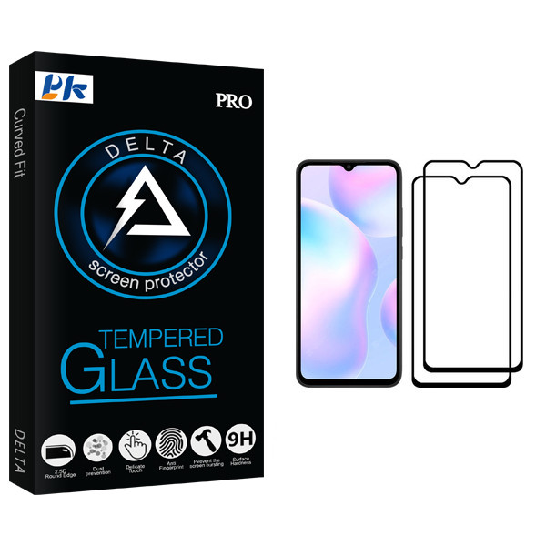 محافظ صفحه نمایش پی کی مدل Delta Glass مناسب برای گوشی موبایل شیائومی Redmi 9A بسته دو عددی