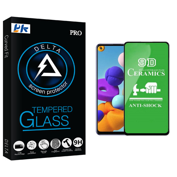 محافظ صفحه نمایش 9D پی کی مدل Delta Glass مناسب برای گوشی موبایل سامسونگ Galaxy A21S