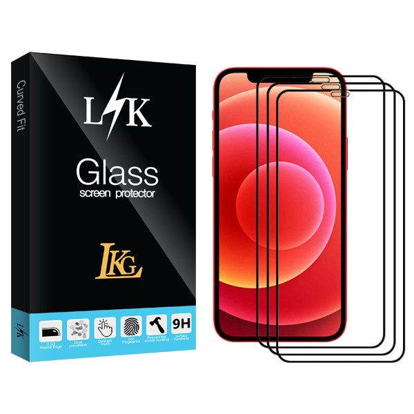 محافظ صفحه نمایش سرامیکی ال کا جی مدل LK Glass مناسب برای گوشی موبایل اپل Iphone 12mini بسته سه عددی