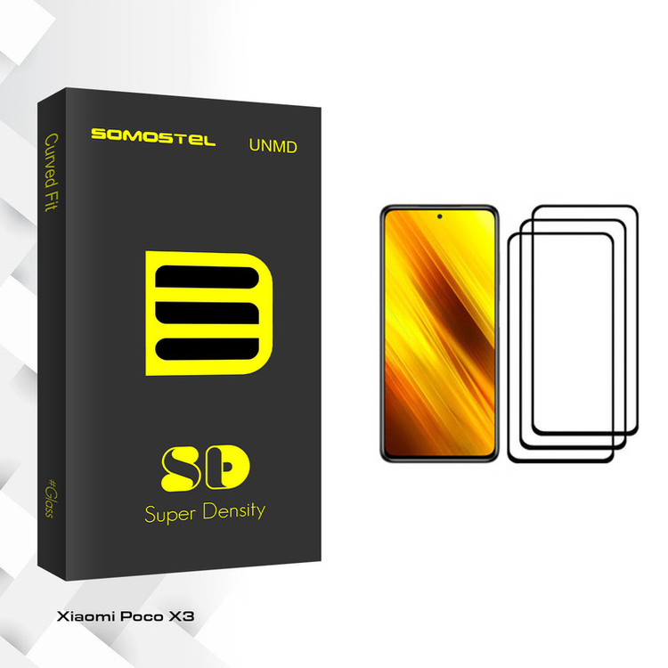 محافظ صفحه نمایش سوماستل مدل Sd Glass مناسب برای گوشی موبایل شیائومی Poco X3 بسته سه عددی