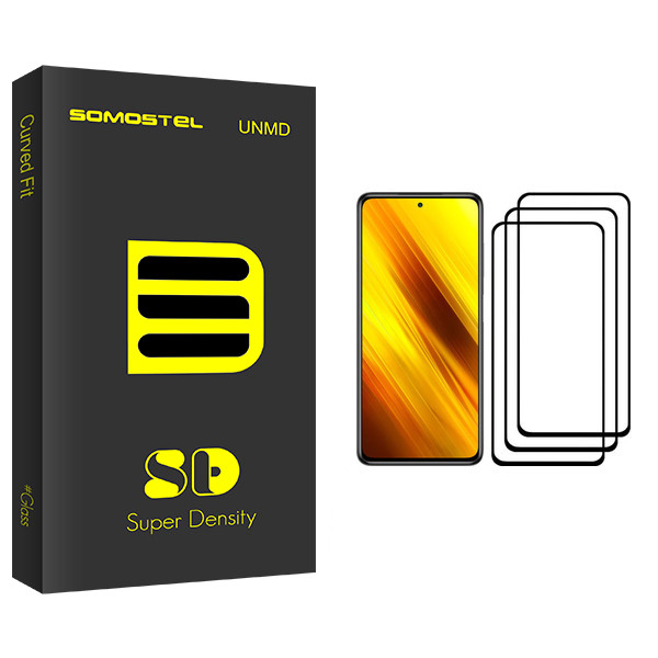 محافظ صفحه نمایش سوماستل مدل Sd Glass مناسب برای گوشی موبایل شیائومی Poco X3 بسته سه عددی