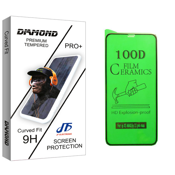 محافظ صفحه نمایش سرامیکی جی اف مدل Diamond glass مناسب برای گوشی موبایل اپل iPhone XS Max