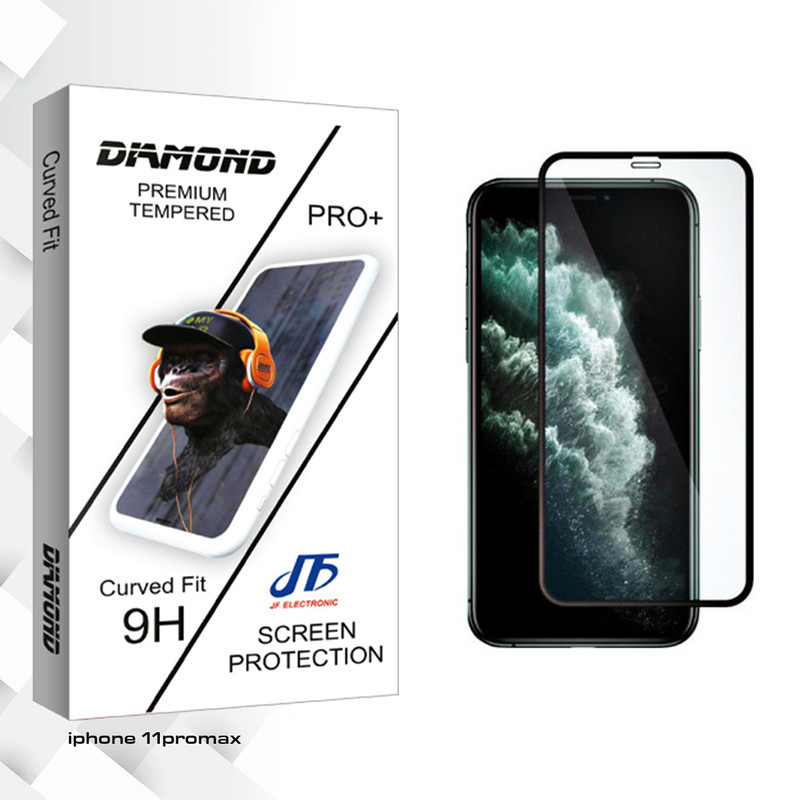 محافظ صفحه نمایش جی اف مدل Diamond glass مناسب برای گوشی موبایل اپل iPhone 11 promax