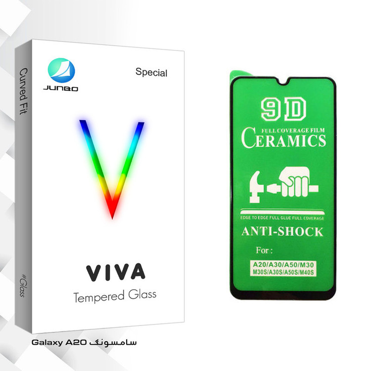 محافظ صفحه نمایش سرامیکی جانبو مدل Viva Glass مناسب برای گوشی موبایل سامسونگ Galaxy A20