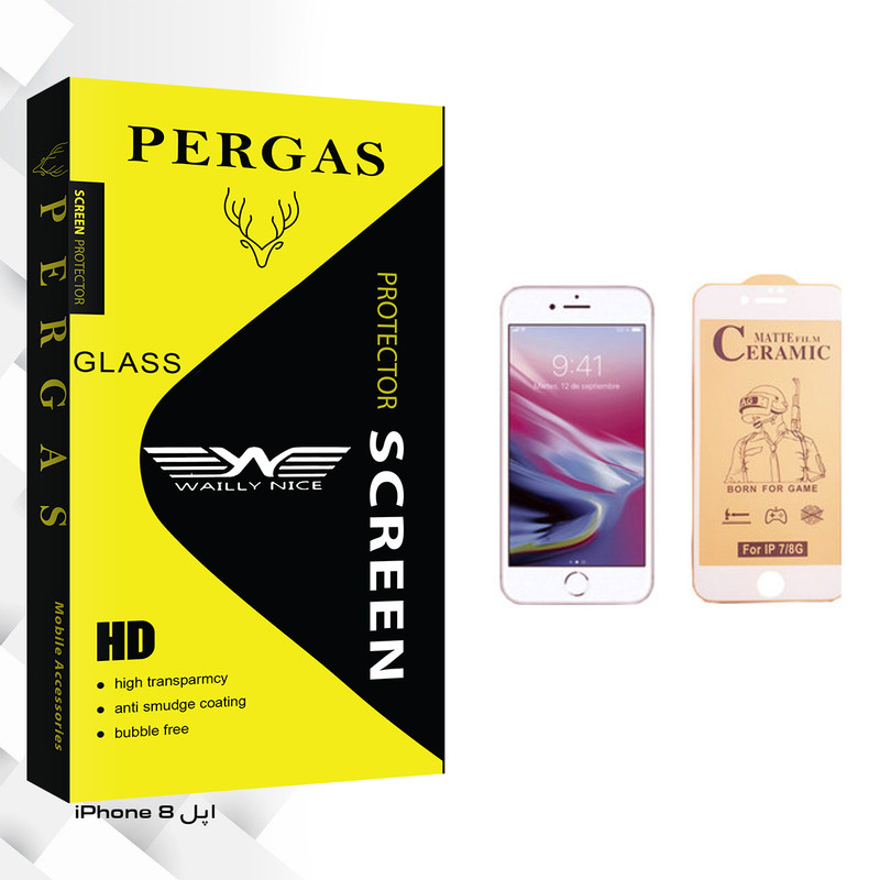 محافظ صفحه نمایش سرامیکی وایلی نایس مدل Pergas Glass مناسب برای گوشی موبایل اپل iPhone 8