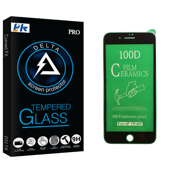 محافظ صفحه نمایش سرامیکی پی کی مدل Delta Glass مناسب برای گوشی موبایل اپل iPhone 8 Plus