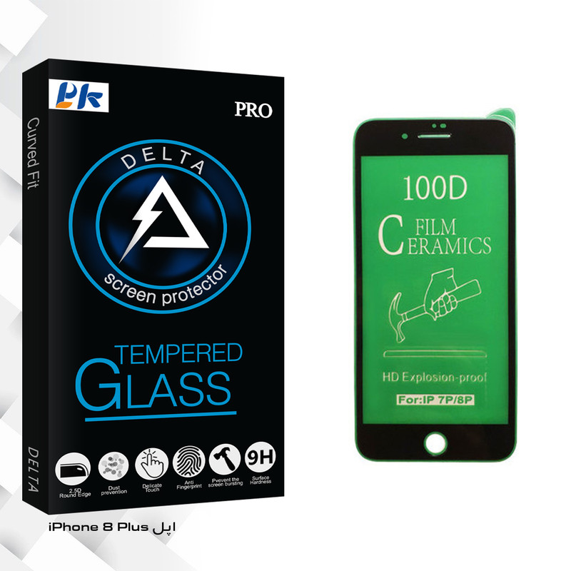 محافظ صفحه نمایش سرامیکی پی کی مدل Delta Glass مناسب برای گوشی موبایل اپل iPhone 8 Plus
