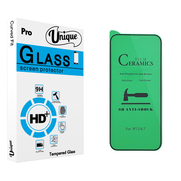 محافظ صفحه نمایش سرامیکی يونيک مدل +Clear مناسب برای گوشی موبایل اپل iPhone 12 pro max