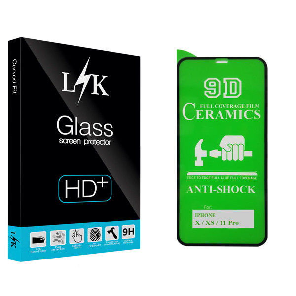 محافظ صفحه نمایش 9D ال کی مدل Hard glass مناسب برای گوشی موبایل اپل iphone X / XS / 11 pro