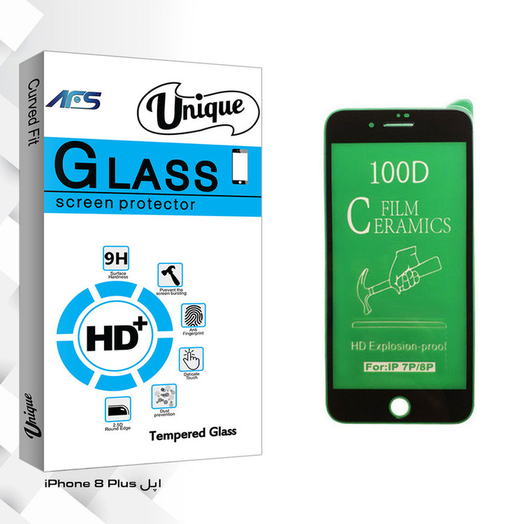 محافظ صفحه نمایش سرامیکی ای اف اس مدل Unique Glass مناسب برای گوشی موبایل اپل iPhone 8 Plus