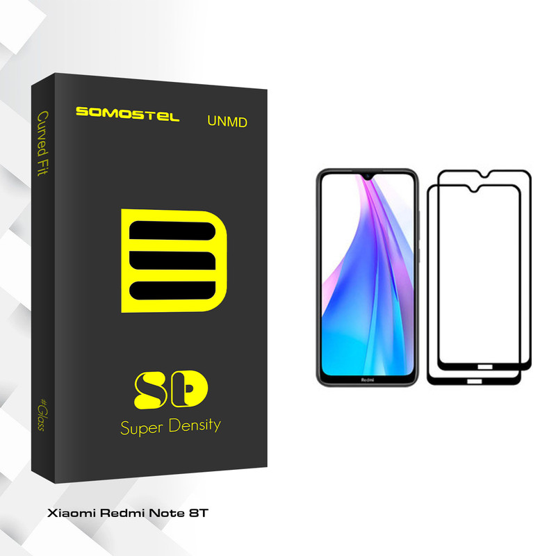 محافظ صفحه نمایش سوماستل مدل SD Glass مناسب برای گوشی موبایل شیائومی Redmi Note 8T بسته دو عددی