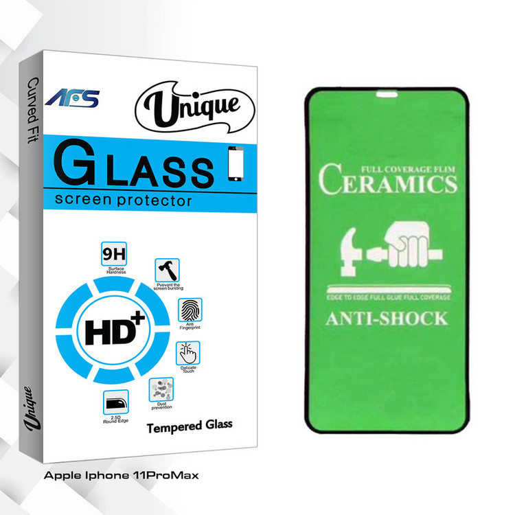 محافظ صفحه نمایش سرامیکی ای اف اس مدل Unique Glass مناسب برای گوشی موبایل اپل Iphone 11 Pro Max