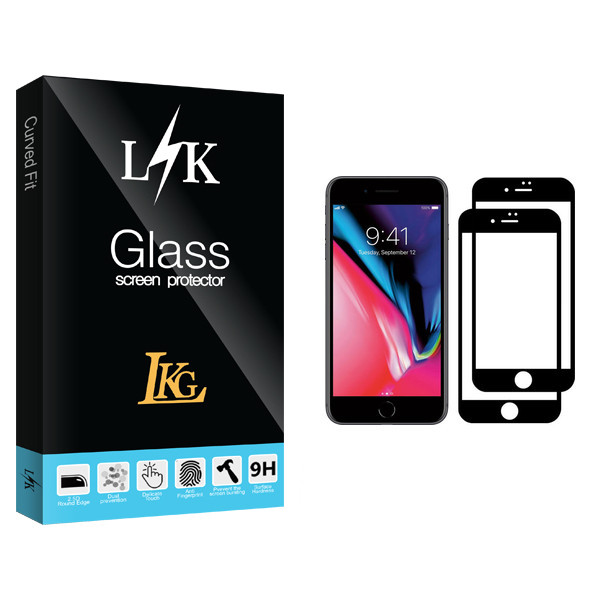 محافظ صفحه نمایش ال کا جی مدل LK Glass مناسب برای گوشی موبایل اپل iPhone 7 بسته دو عددی