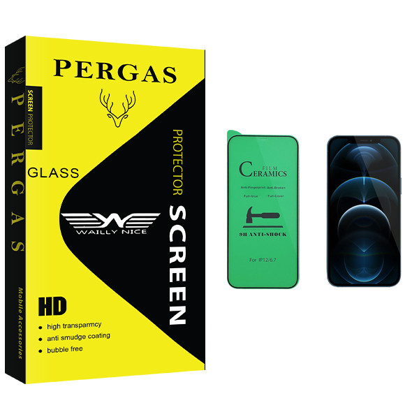 محافظ صفحه نمایش سرامیکی وایلی نایس مدل Pergas Glass مناسب برای گوشی موبایل اپل iPhone 12 Pro Max