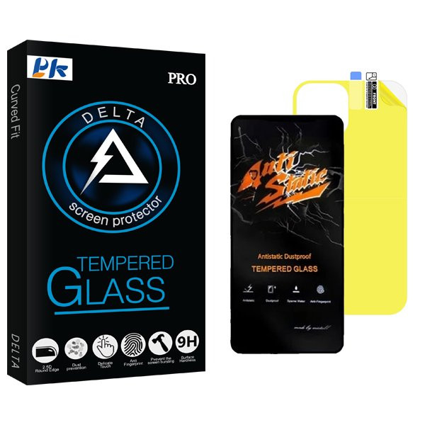 محافظ صفحه نمایش پی کی مدل Delta Antistatic مناسب برای گوشی موبایل اپل iPhone 12 Pro  به همراه محافظ پشت گوشی