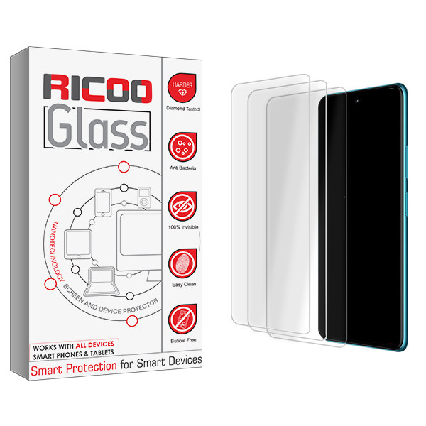 محافظ صفحه نمایش شیشه ای ریکو مدل Ricoo Glass MIX3 مناسب برای گوشی موبایل اوپو A93s 5G بسته سه عددی