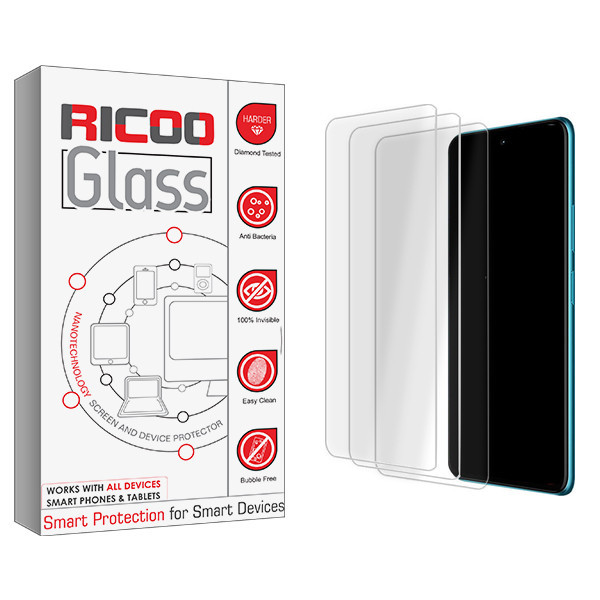 محافظ صفحه نمایش شیشه ای ریکو مدل Ricoo Glass MIX3 مناسب برای گوشی موبایل سامسونگ Galaxy A12 \ A12 Nacho بسته سه عددی