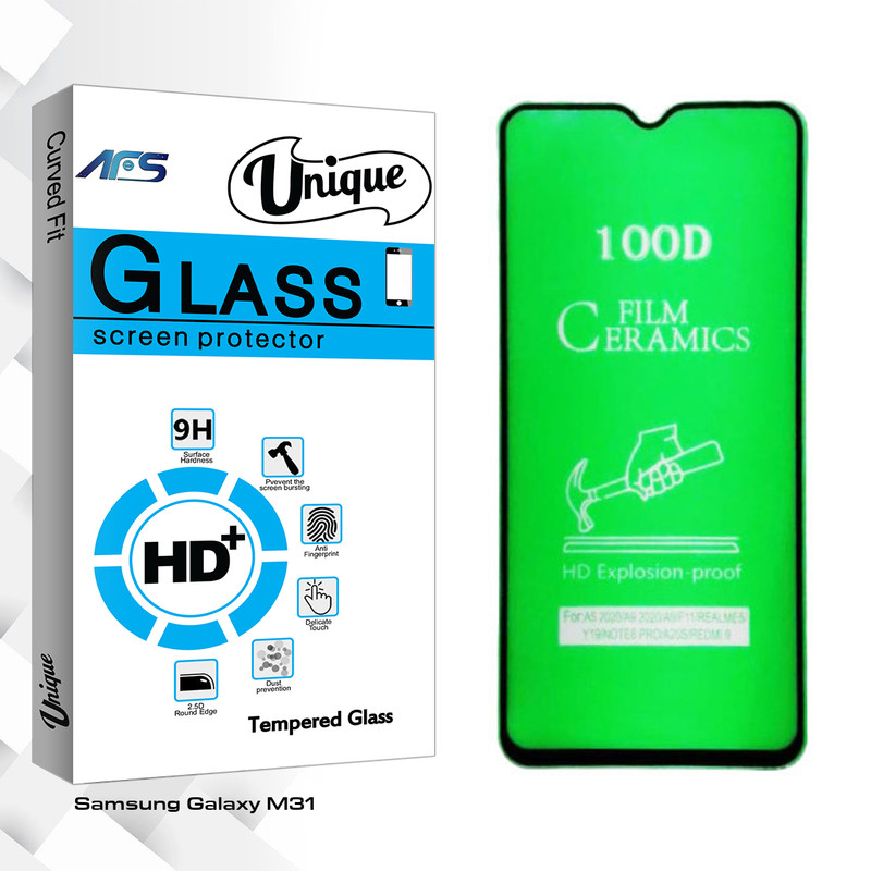 محافظ صفحه نمایش سرامیکی ای اف اس مدل Unique Glass مناسب برای گوشی موبایل سامسونگ Galaxy M31