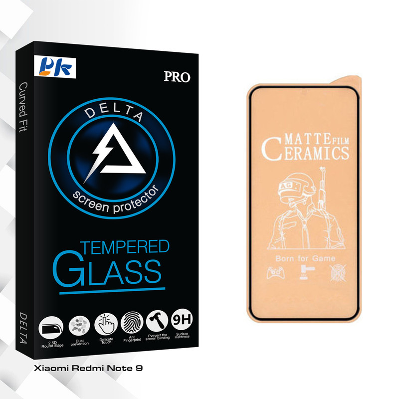محافظ صفحه نمایش مات پی کی مدل Delta Glass مناسب برای گوشی موبایل شیائومی Redmi Note 9