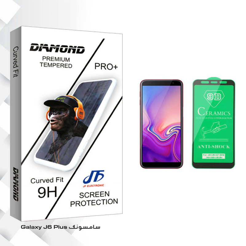 محافظ صفحه نمایش سرامیکی جی اف مدل Diamond glass مناسب برای گوشی موبایل سامسونگ Galaxy J6 Plus