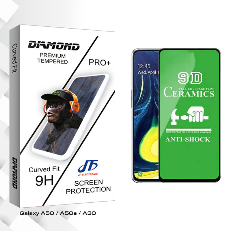 محافظ صفحه نمایش 9D جی اف مدل Diamond glass مناسب برای گوشی موبایل سامسونگ Galaxy A50 / A50s / A30