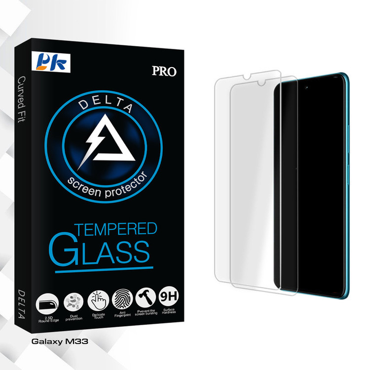 محافظ صفحه نمایش شیشه ای پی کی مدل Delta Glass MIX مناسب برای گوشی موبایل سامسونگ Galaxy M33 بسته دو عددی