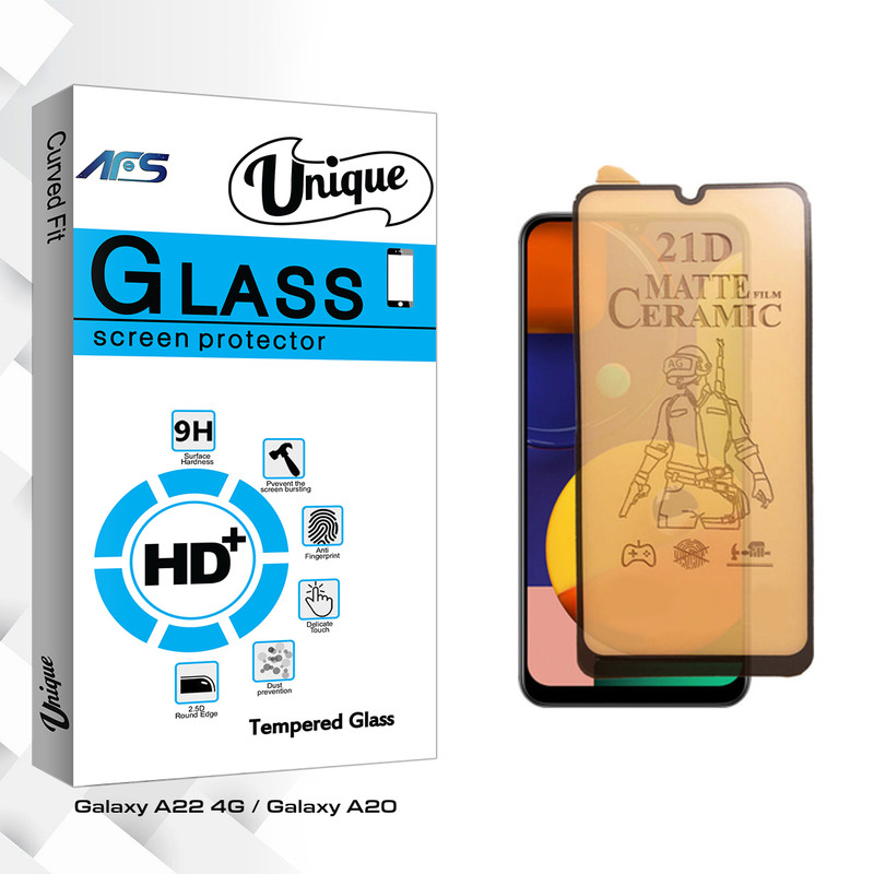 محافظ صفحه نمایش سرامیکی مات ای اف اس مدل Unique Pro مناسب برای گوشی موبایل سامسونگ Galaxy A22 4G / Galaxy A20