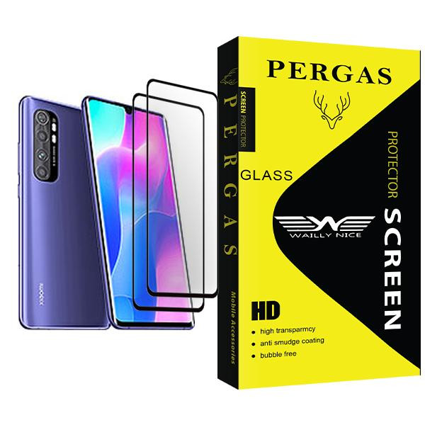 محافظ صفحه نمایش وایلی نایس مدل Pergas Glass MIX002 مناسب برای گوشی موبایل شیائومی Mi Note 10 Lite بسته دو عددی