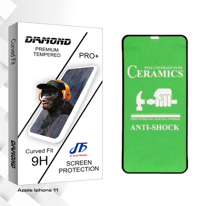 محافظ صفحه نمایش جی اف مدل Diamond glass مناسب برای گوشی موبایل اپل Iphone 11