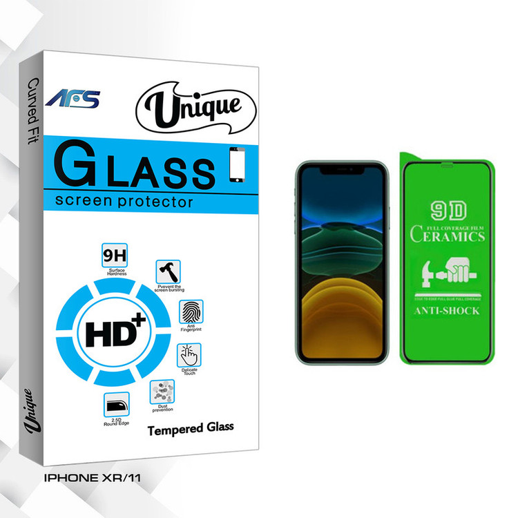 محافظ صفحه نمایش سرامیکی ای اف اس مدل Unique Glass مناسب برای گوشی موبایل اپل IPHONE XR/11