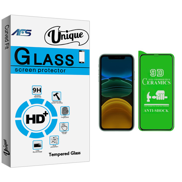 محافظ صفحه نمایش سرامیکی ای اف اس مدل Unique Glass مناسب برای گوشی موبایل اپل IPHONE XR/11