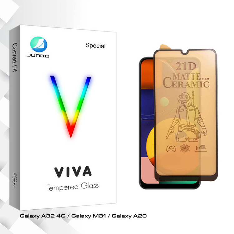محافظ صفحه نمایش سرامیکی مات جانبو مدل Viva Glass مناسب برای گوشی موبایل سامسونگ Galaxy A32 4G / Galaxy M31 / Galaxy A20