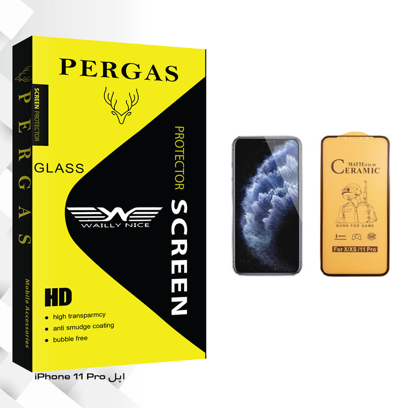 محافظ صفحه نمایش سرامیکی وایلی نایس مدل Pergas Glass مناسب برای گوشی موبایل اپل iPhone 11 Pro
