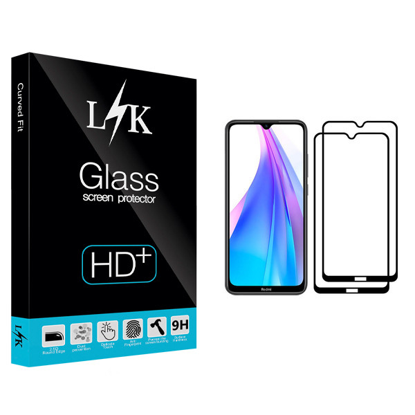 محافظ صفحه نمایش ال کی مدل Hard glass مناسب برای گوشی موبایل شیائومی Redmi Note 8T بسته دو عددی