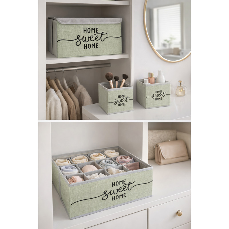 نظم دهنده طرح لینن HOME SWEET HOME کد ECO1 مجموعه 4 عددی