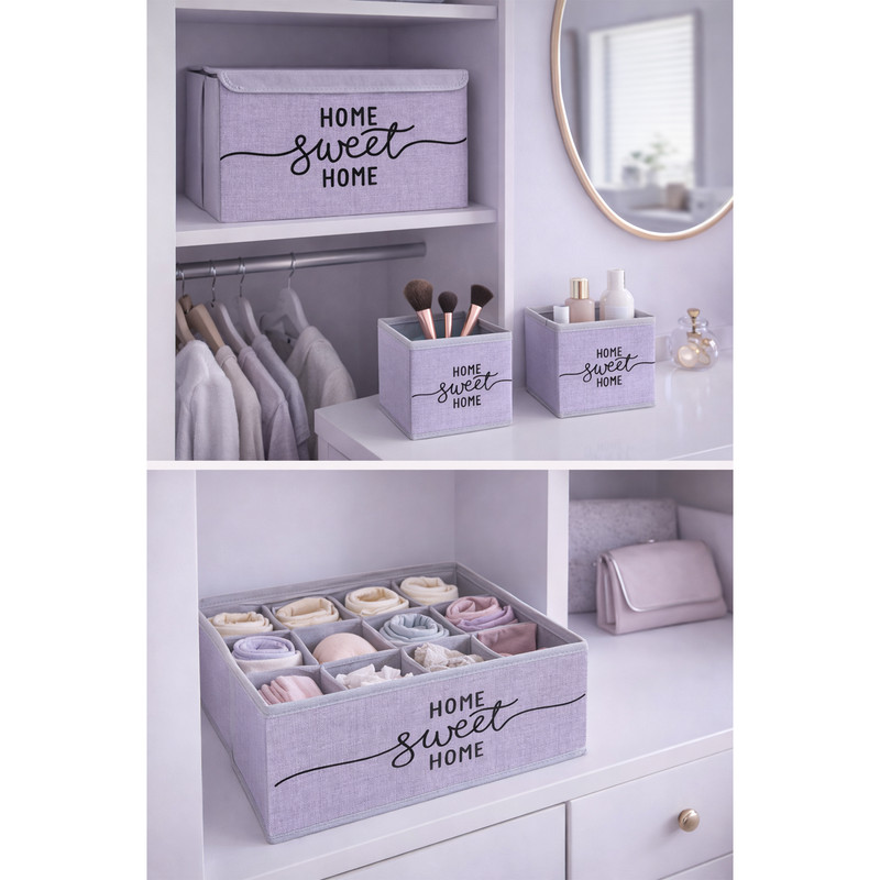 نظم دهنده طرح لینن HOME SWEET HOME کد ECO1 مجموعه 4 عددی