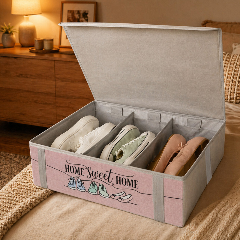 نظم دهنده کفش طرح لینن HOME SWEET HOME کد SH1