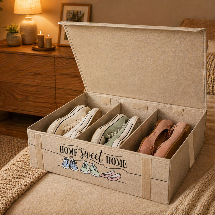 نظم دهنده کفش طرح لینن HOME SWEET HOME کد SH1