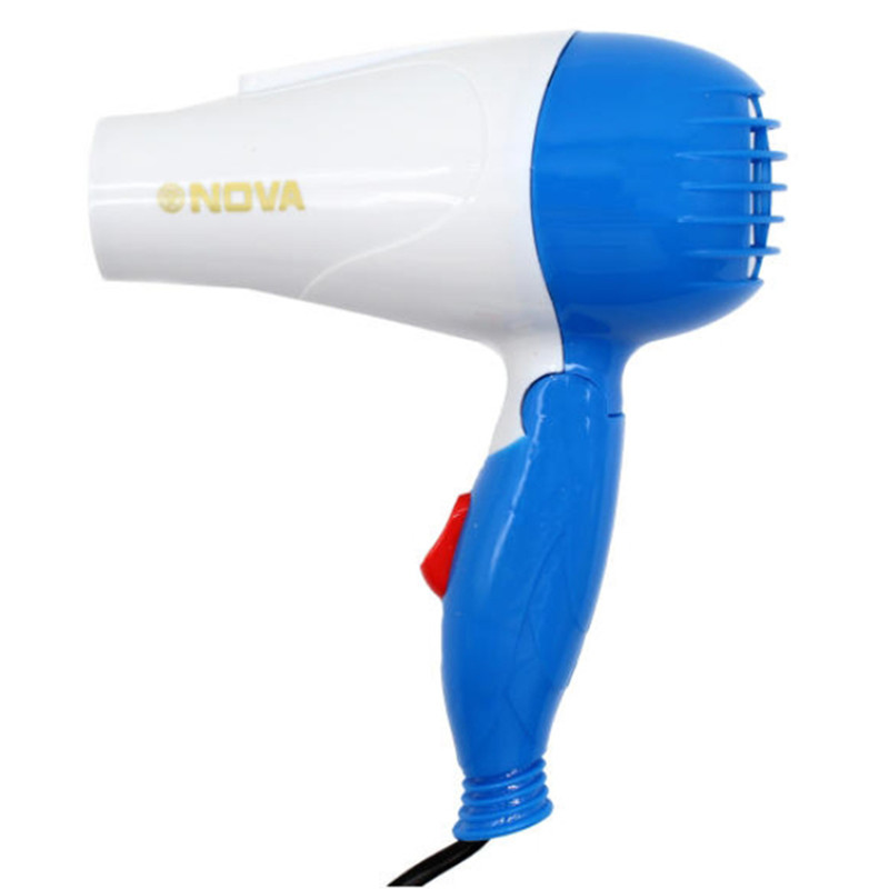 سشوار مسافرتی 1000 وات نوا مدل NV-1290، موتور AC، وزن 160 گرم، المنت فلز با ویژگی صافکنندگی، حجمدهندگی، با قابلیت باد سرد