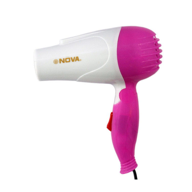 سشوار مسافرتی 1000 وات نوا مدل NV-1290، موتور AC، وزن 160 گرم، المنت فلز با ویژگی صافکنندگی، حجمدهندگی، با قابلیت باد سرد