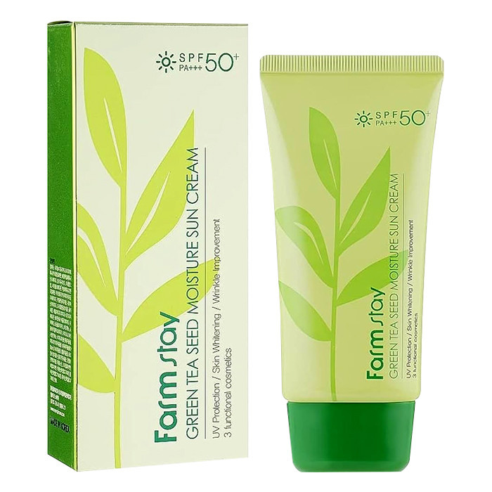 کرم ضد آفتاب بدون رنگ فارم استی SPF 50 مدل چای سبز مناسب پوستهای چرب و مختلط حجم 70 میلیلیتر