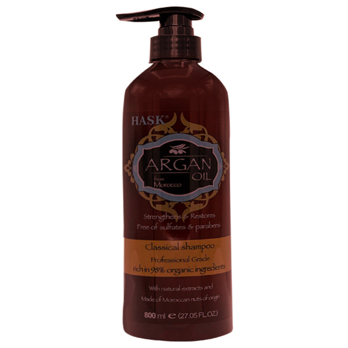 شامپو تقویت کننده مو هاسک مدل ARGAN OIL حجم 800 میلی لیتر