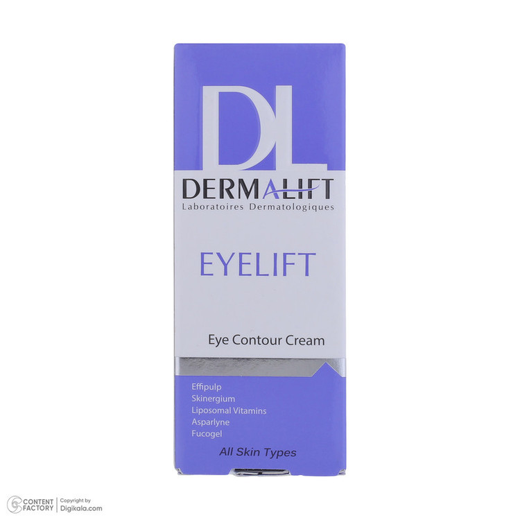 کرم رطوبترسان دور چشم درمالیفت مدل Eyelift Eye Contour مناسب انواع پوست حجم 20 میلی لیتر